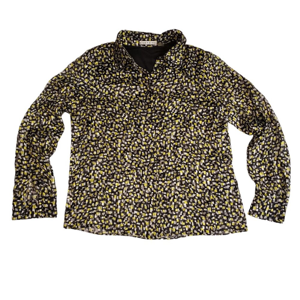 Alice + Olivia Silk Blend Blouse Saks Exclusive Willa Eloise Women's Size M